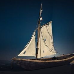 3D model Pirate Boat PBR