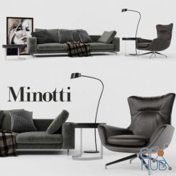 3D model Furniture set Minotti with Sherman sofa