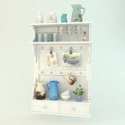 3D model Provence style white shelf