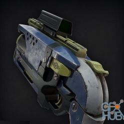 3D model Fallout themed Nerf gun PBR