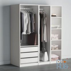 3D model Wardrobe with clothing