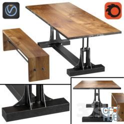 3D model Post Industrial Table