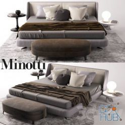 3D model Minotti bed 1