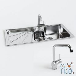 3D model Blanco MEGA sink and Geda Bagno Cucina faucet