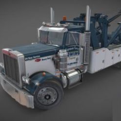 3D model PBR Peterbilt 359 wrecker