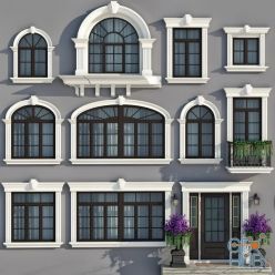 3D model Windows and doors in the style of modern classics v2 (Vray)