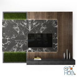 3D model Tv wall set 04