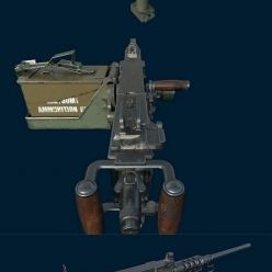 3D model M12 Machinegun PBR
