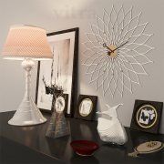 3D model Decor with clock and vases