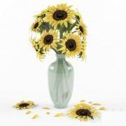 3D model Large bouquet of sunflowers