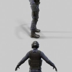 3D model SWAT soldier PBR