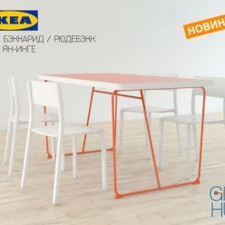 3D model Table IKEA BEKKARID RYUDEBEKK + chair IKEA JAN INGE