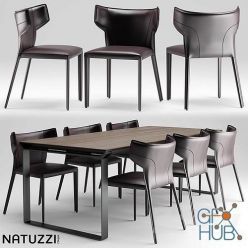 3D model Table and chairs natuzzi Pi Greco, Omega