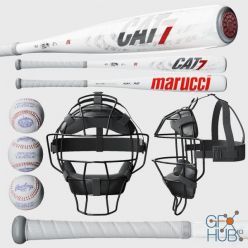 3D model Marucci MCBC7 Cat7 BBCOR Baseball Bat