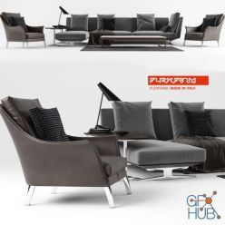 3D model Furniture Set 02 by Flexform (Evergreen, Boss,Gipsy)