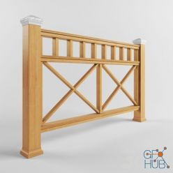 3D model Terrace railing