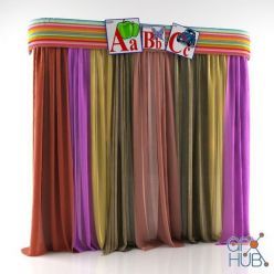 3D model Childrens color curtains
