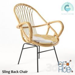 3D model Sling Back Chair Natural