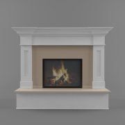 3D model White with beige classic fireplace
