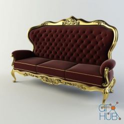 3D model Victorian Colombostile 3 seater sofa