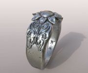 3D model Vintage style silver ring