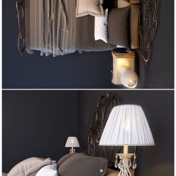 3D model Bed EPOQUE Ciacci Classic 1027 table Giusti Portos Rene lamp Eurosvet 10054 1