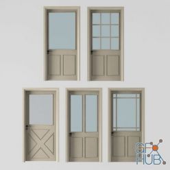 3D model Five beige doors