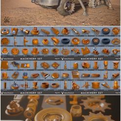 3D model Gumroad – Machinery Set – kitbash – Full Pack