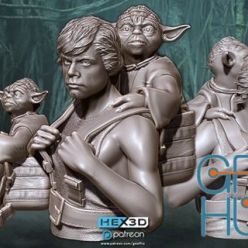 3D model Luke and Yoda on Dagobah – 3D Print