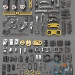 3D model Gumroad – Hard Surface Kitbash Library 2 – Hinges/Latches