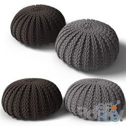 3D model Knitted poof 2