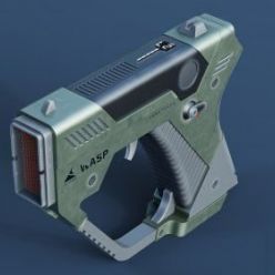 3D model Sci-fi handgun PBR