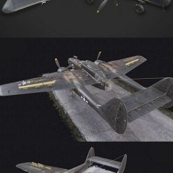3D model P-61 Black Widow PBR