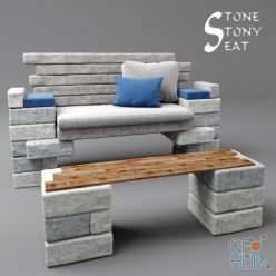 3D model Stone stony seat
