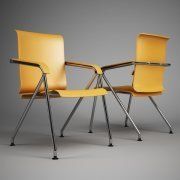 3D model Yellow office chair