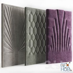 3D model Three panels upholstered in velor