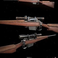 3D model L42A1 Sniper Rifle PBR