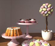 3D model Set of desserts