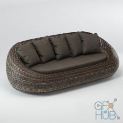 3D model Rattan sofa Kiwi