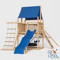 3D model Playground with a blue slide