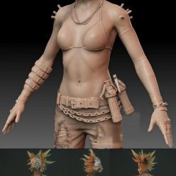 3D model Borderlands Psycho Fan Art PBR