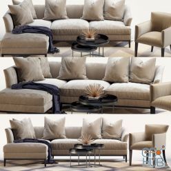 3D model Thesofaandchair set (Beaumont sofa, Siena occasional chair, Coppice tables)