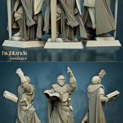 3D model Highlands Miniatures - Crusaders Command Group – 3D Print