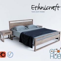 3D model Teak Light Frame bed by Ethnicraft