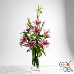 3D model Pink lilies