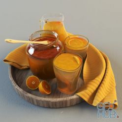 3D model Orange juice with jam