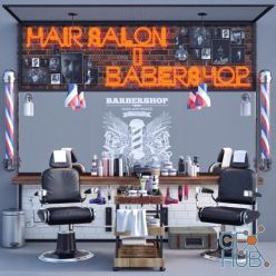 3D model Hair Salon Barber Shop
