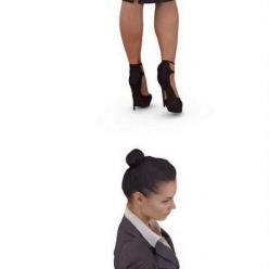 3D model Attentive business woman (Model Scanned)