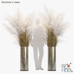 3D model Branches in vases 8