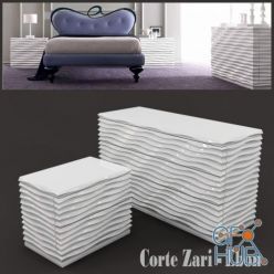 3D model Cabinet and chest of drawers Corte Zari Ebon